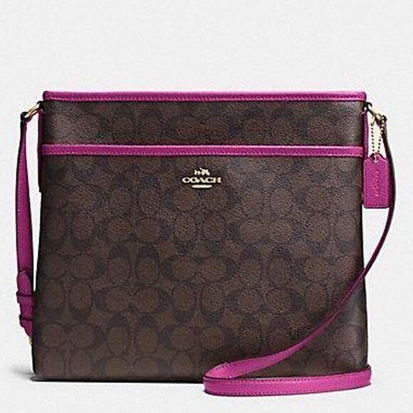 Coach Handbags - Coach Signature File Crossbody Bag